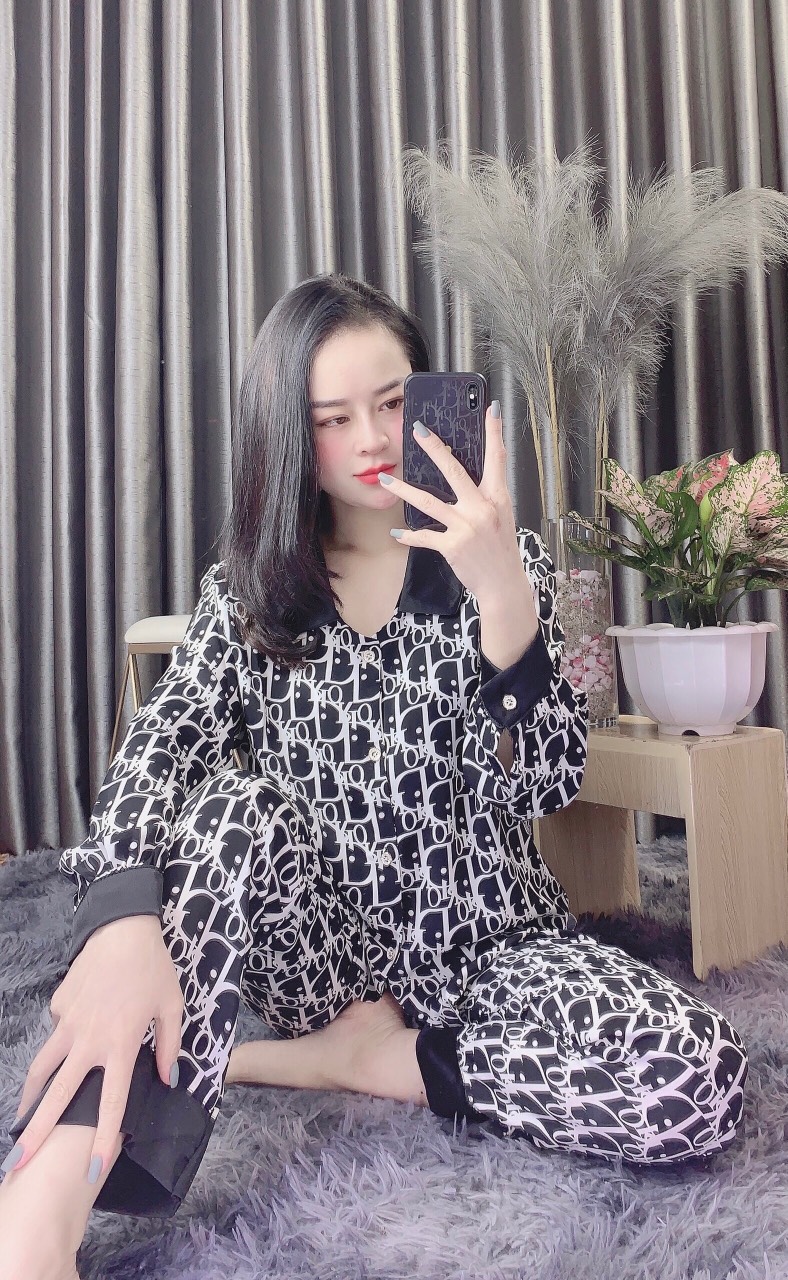 Bộ Lụa Tay Dài Cao Cấp☘️Đồ Bộ Pijama