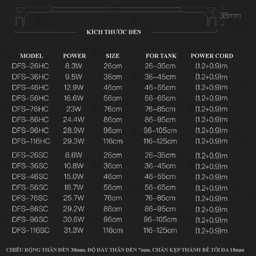 Đèn Led JIYIN WRGB thủy sinh cho bể 26-65cm