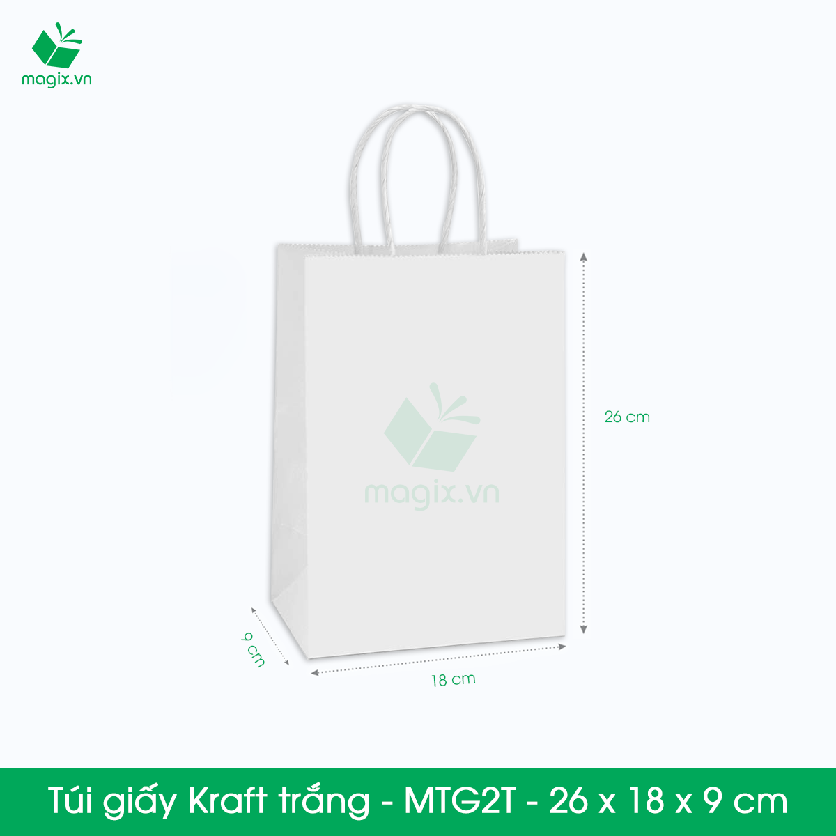 MTG3 MTG3T - 30x20x10cm - Combo 100 túi giấy Kraft Nhật cao cấp