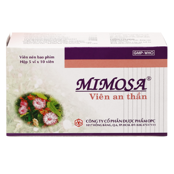 Mimosa Viên An Thần hỗ trợ trị mất ngủ, suy nhược (5 vỉ x 10 viên)