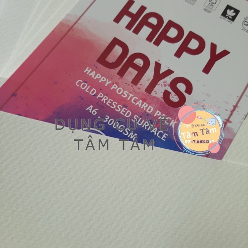 -Giấy Happy day A6, giấy canson 300gsm a6 Happy -