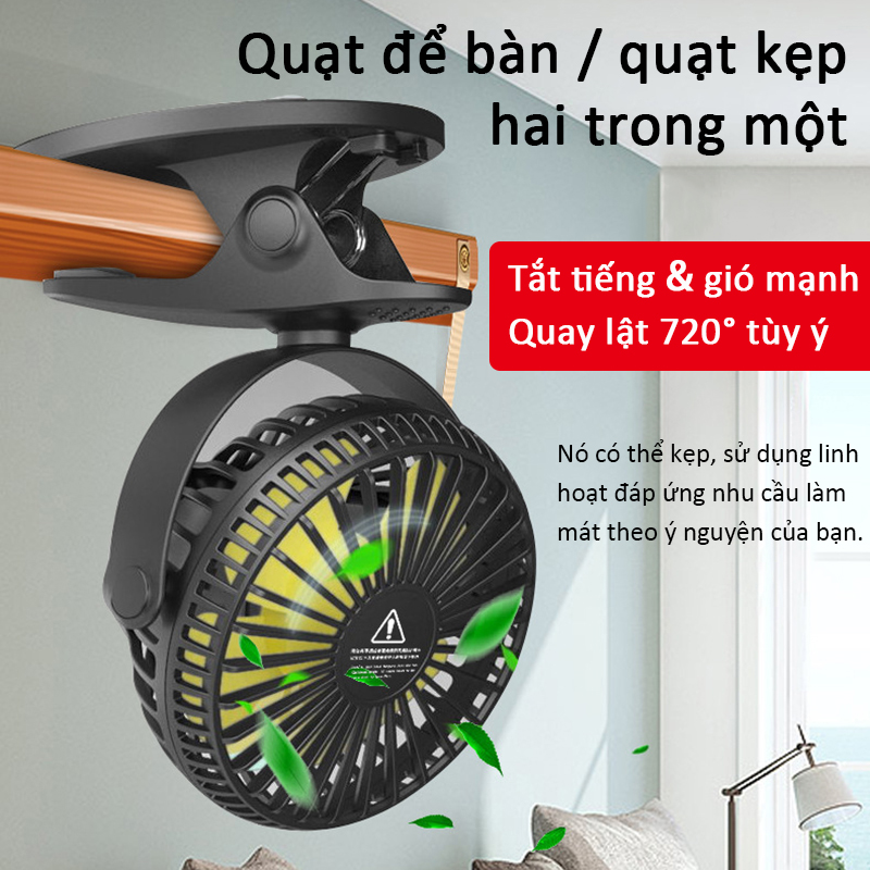 quạt mini,usb,kẹp,quạt,sạc,tai 3 tháng
