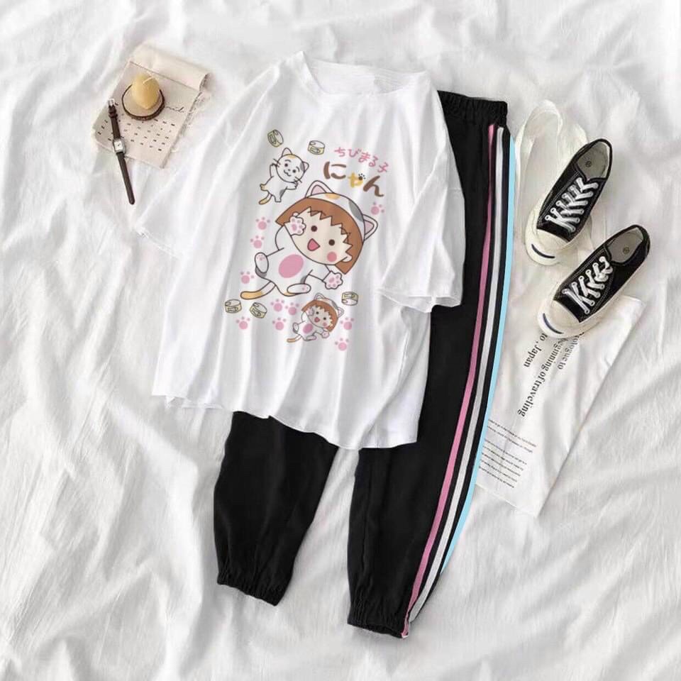 Set áo thun + quần jogger hoạt hình