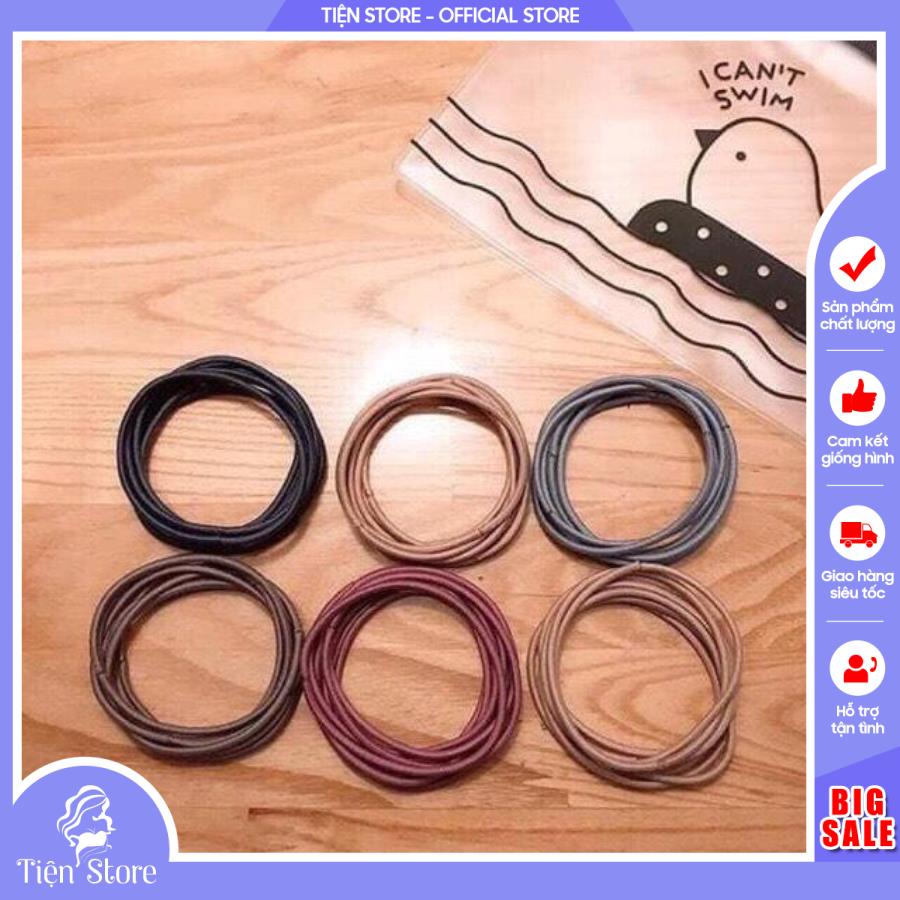 Set 100 Chun Buộc Tóc Túi Zip Sang Chảnh