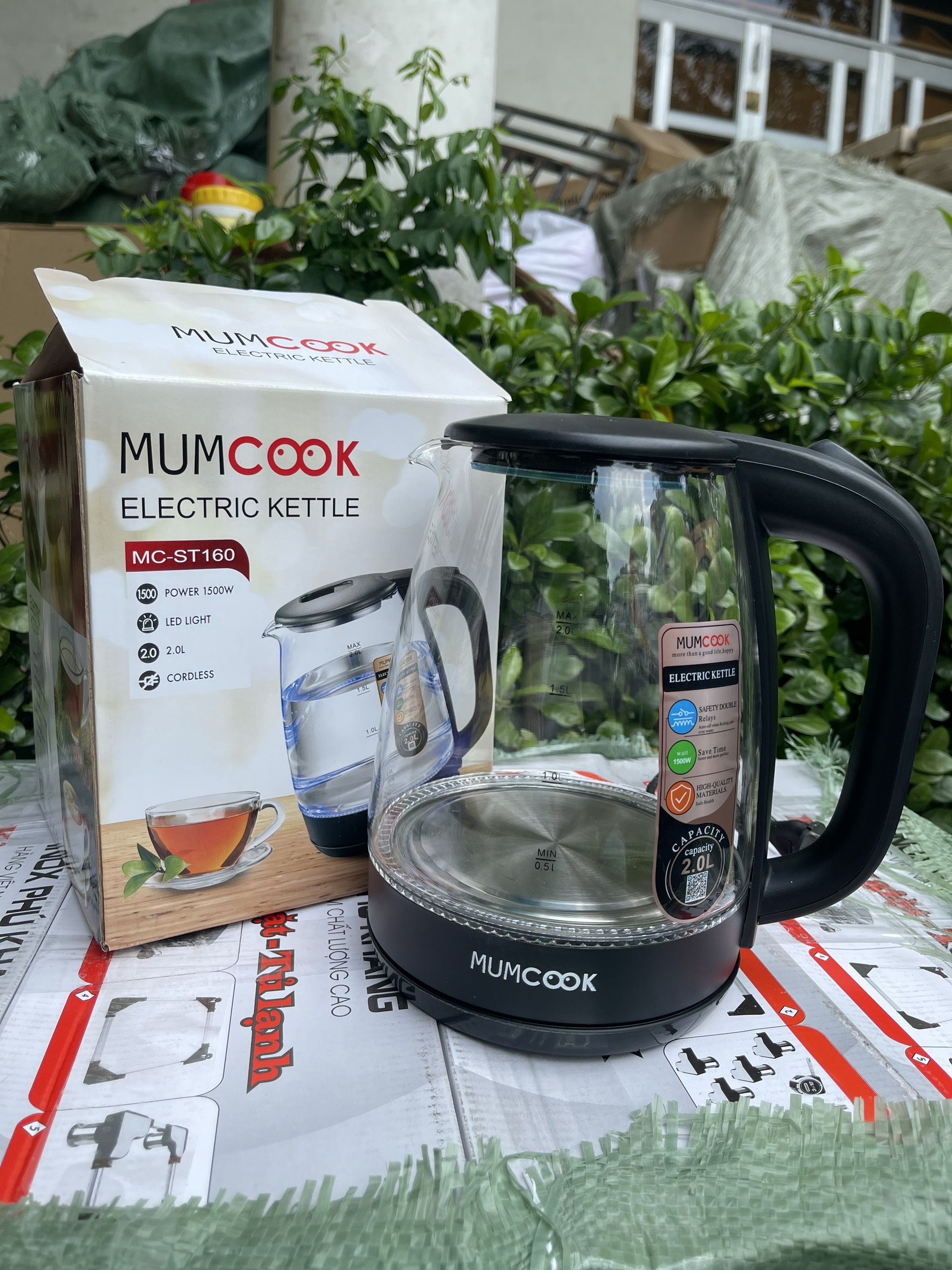 Ấm điện đun nước lock&lock bằng thủy tinh 1.8 l 1850w, Ấm nước, Bình đun siêu tốc giá rẻ, Bình Đun Siêu Tốc KAW 2L, An Toàn, Chịu Va Đập Cao, Công Suất 1800W, Bảo Hành Toàn Quốc