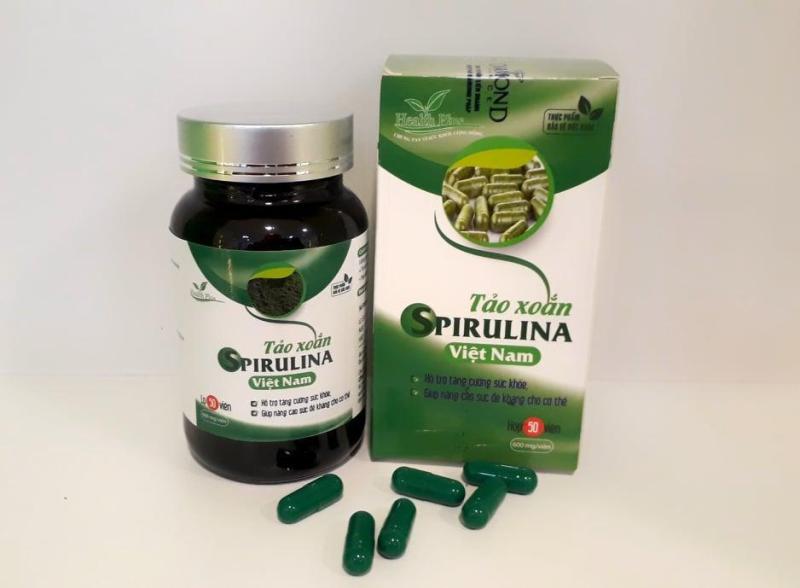 Tảo xoắn spirulina Việt Nam-Healthplus hỗ trợ tăng cường sức khỏe, nâng cao sức đề kháng, dùng cho người gầy yêu, thiếu dinh dưỡng, viên gan, tiểu đường, loét dạ dày, đục thủy tinh thể, dụng tóc, dưỡng da, làm đẹp - litic HTX44 nhập 