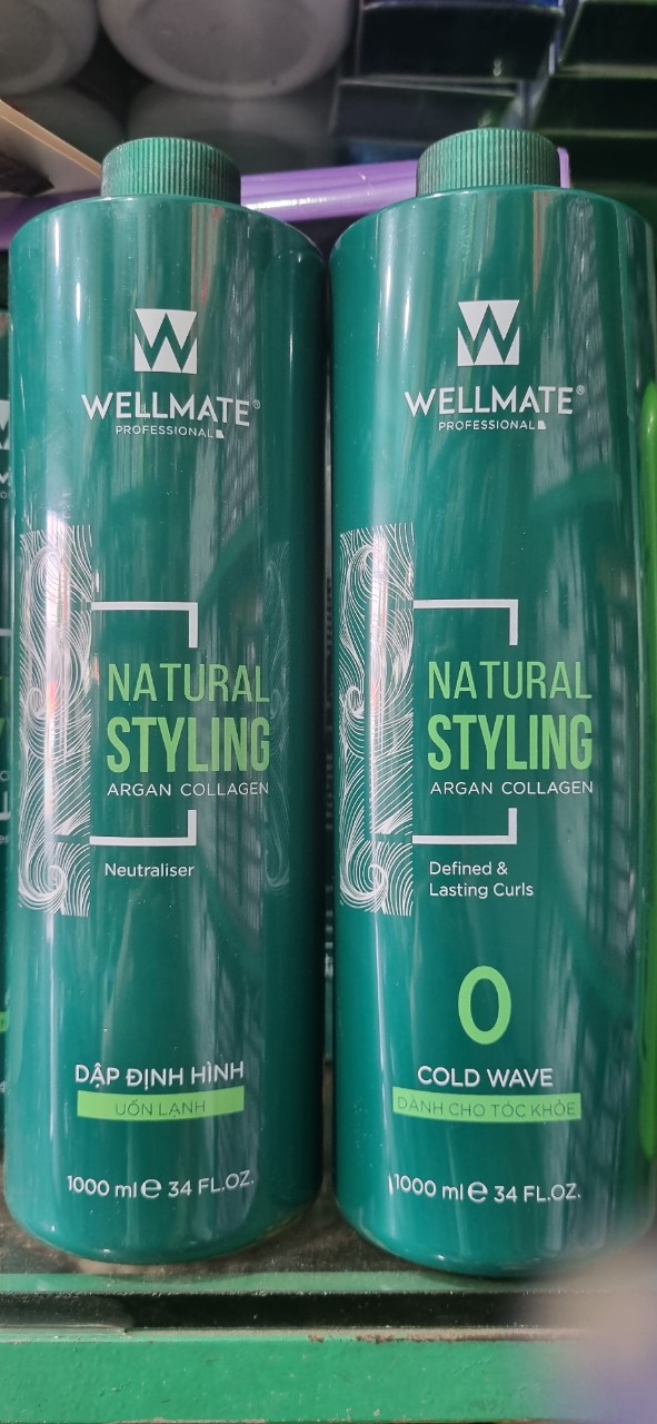 UỐN DẬP LẠNH COLLAGEN WELLMATE -1000ML tạo kiểu tóc uốn