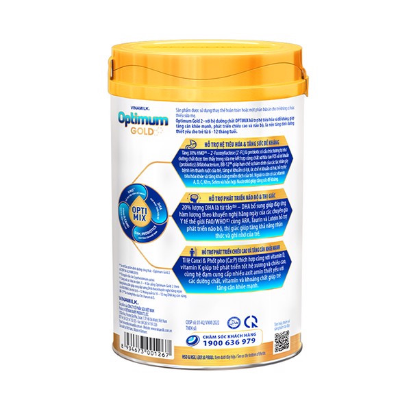 Sữa bột Vinamilk Optimum Gold 2 OPTIMIX 800g(Mới)