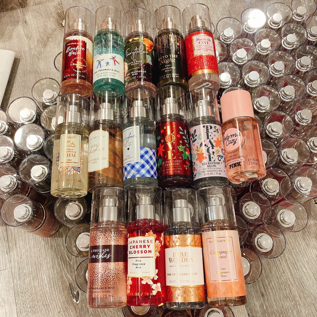 MINI TRAVEL SIZE 75ML - XỊT THƠM BODY MIST TOÀN THÂN BATH & BODY WORKS USA - SIZE DU LỊCH FULL SEAL CỦA HÃNG