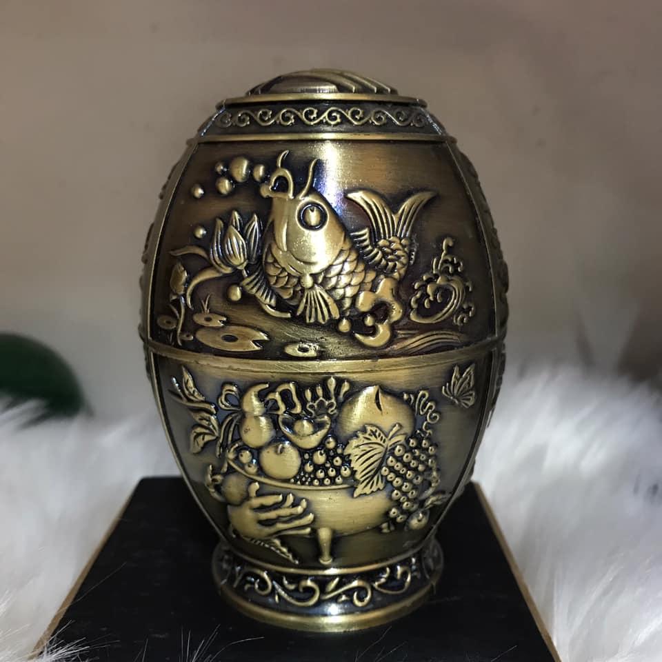 Lọ tăm Cá chép bằng đồng MS08