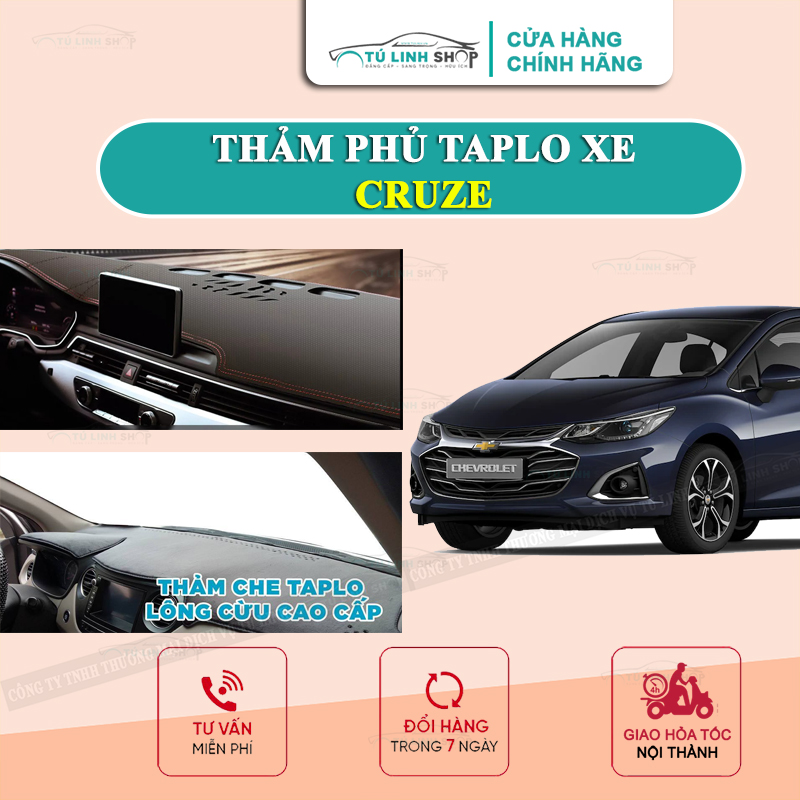 Thảm taplo CRUZE bằng lông Cừu 3 lớp hoặc Da Cacbon - CarSun Store phụ kiện chuyên dành cho xe ô tô