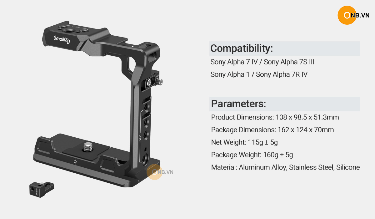 SmallRig Camera Half Cage for Sony Alpha a74 a7s3 a7r4 3639