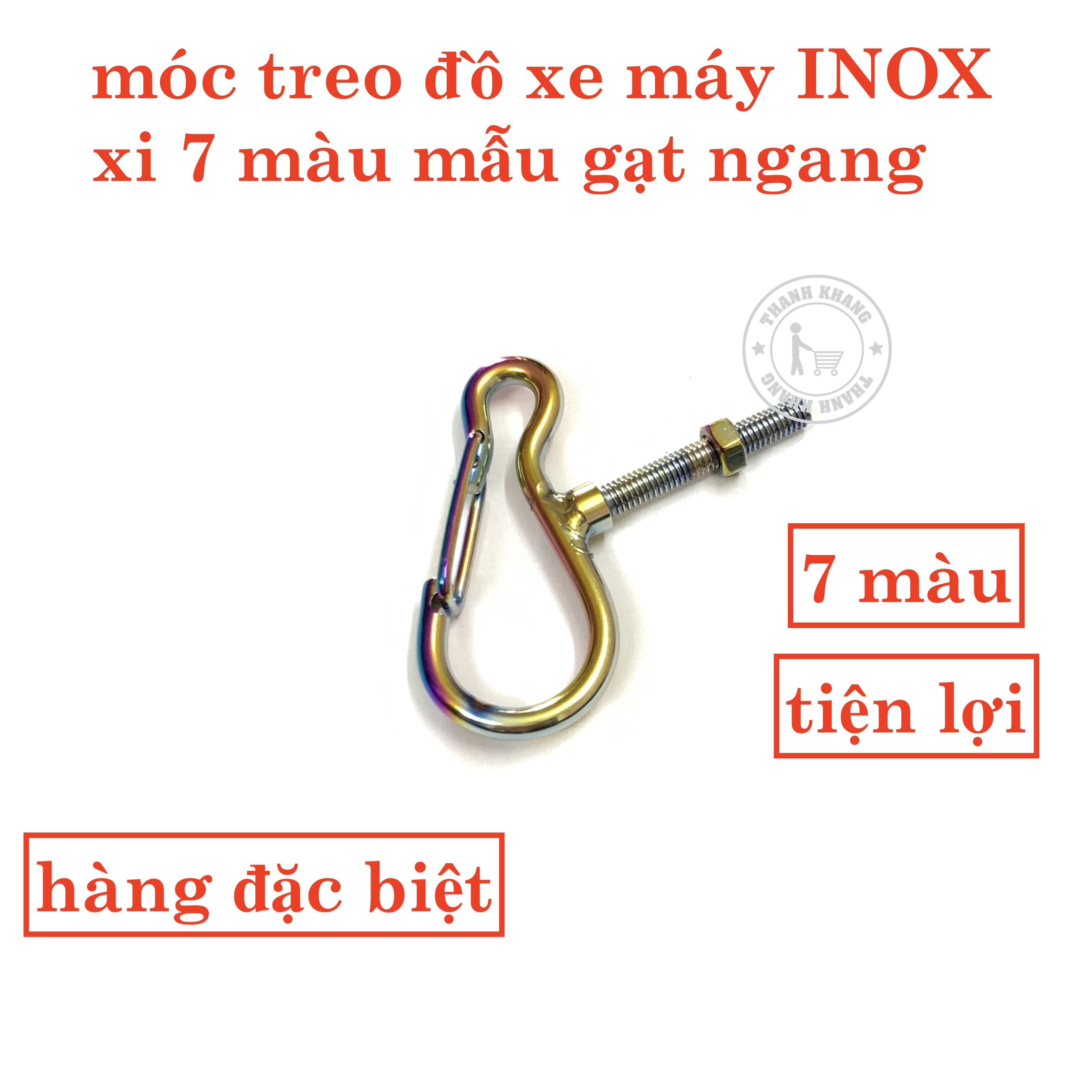 Móc treo đồ xe máy INOX mẫu gạt ngang đầu tròn thanh khang