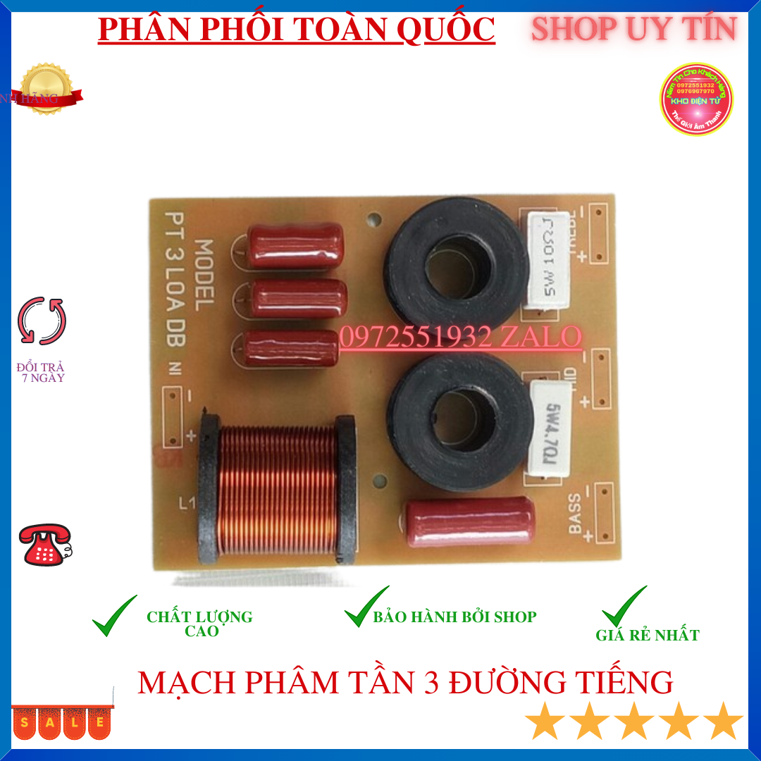 Mạch phân tần 3 loa 1 bass 1 trung 1 treble - giá 1 mạch