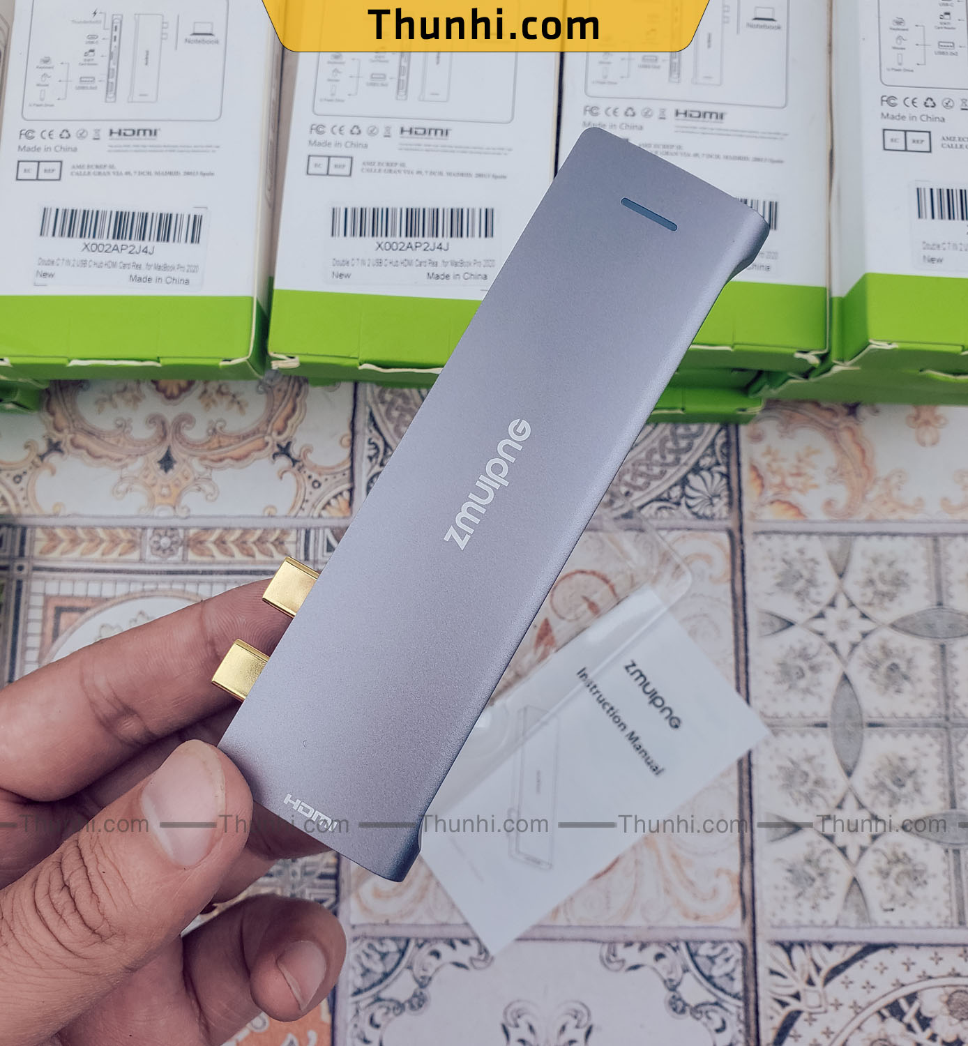 Hub Usb type-c (Thunderbolt 3) ra HDMI, USB3.0, Ethernet cho MacBook Pro/ Macbook Air, 7 in 1 USB-C