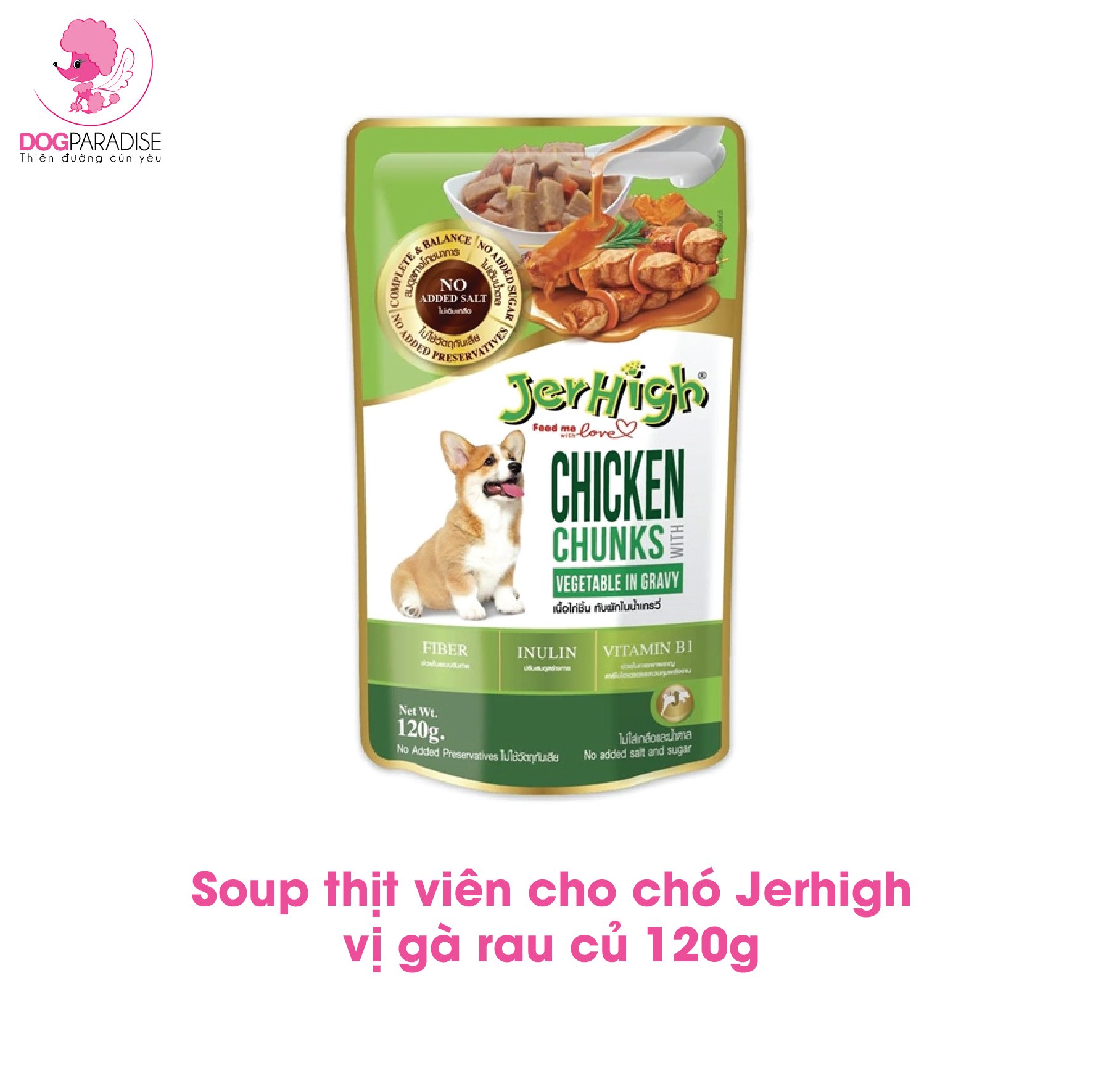 Pate Soup thịt viên nhiều vị cho chó Jerhigh 120g - Dogparadise