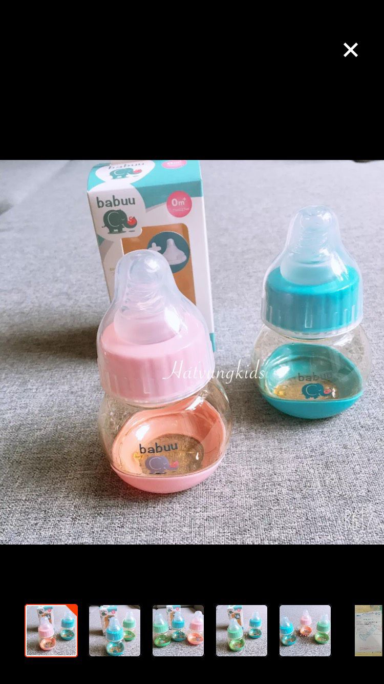 Bình sữa babuu 75ml nhập khẩu chính hãng cho bé sơ sinh