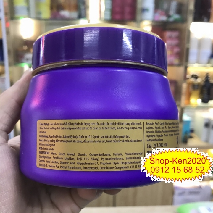 Kem hấp tóc Lacei Nourish Hair Mask 500ml (Tím - vàng)