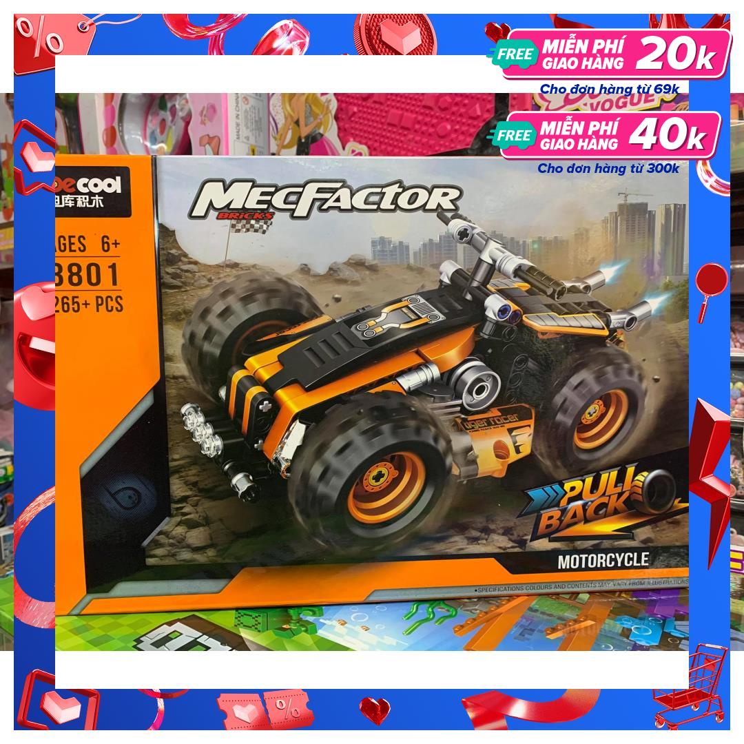 Decool 3801 mecfactor motorcycle - bộ lắp ráp xe đua địa hình - 265 mảnh ghép - đồ chơi trí tuệ