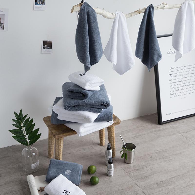 Bắc Âu Tối Giản 100% Cotton Khăn Mặt Trong Nghề Thêu 100% Cotton Khăn Vuông Hút Nước Tắm Cho Nam Giới Và Phụ Nữ Vài Khăn Tắm Người Lớn Khăn Mặt