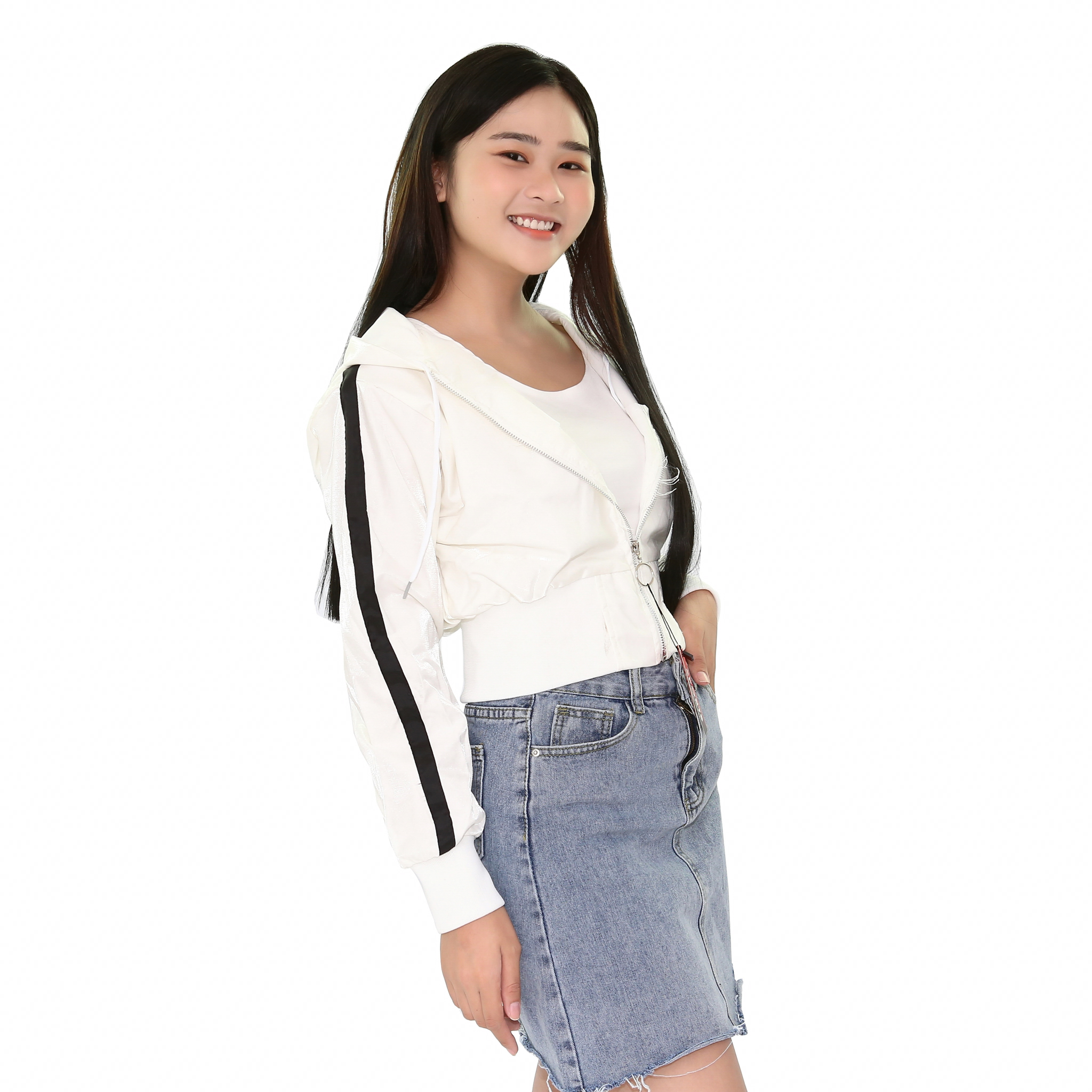 [HCM]Áo Khoác Phi Xà Cừ Form Lửng Phối Nón Style Cá Tính