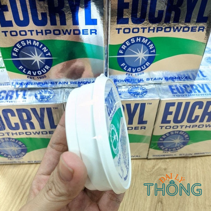 Kem đánh răng Eucryl bột đánh trắng răng bạc hà thơm mát Eucryl Toothpaste Freshmint 62g