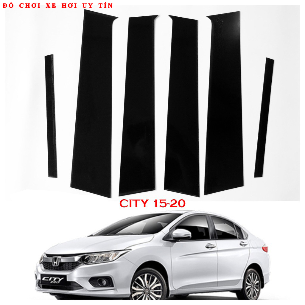 Ốp bóng trụ, bóng trầy cửa xe tráng gương đẹp cho xe Honda City 2014-2020