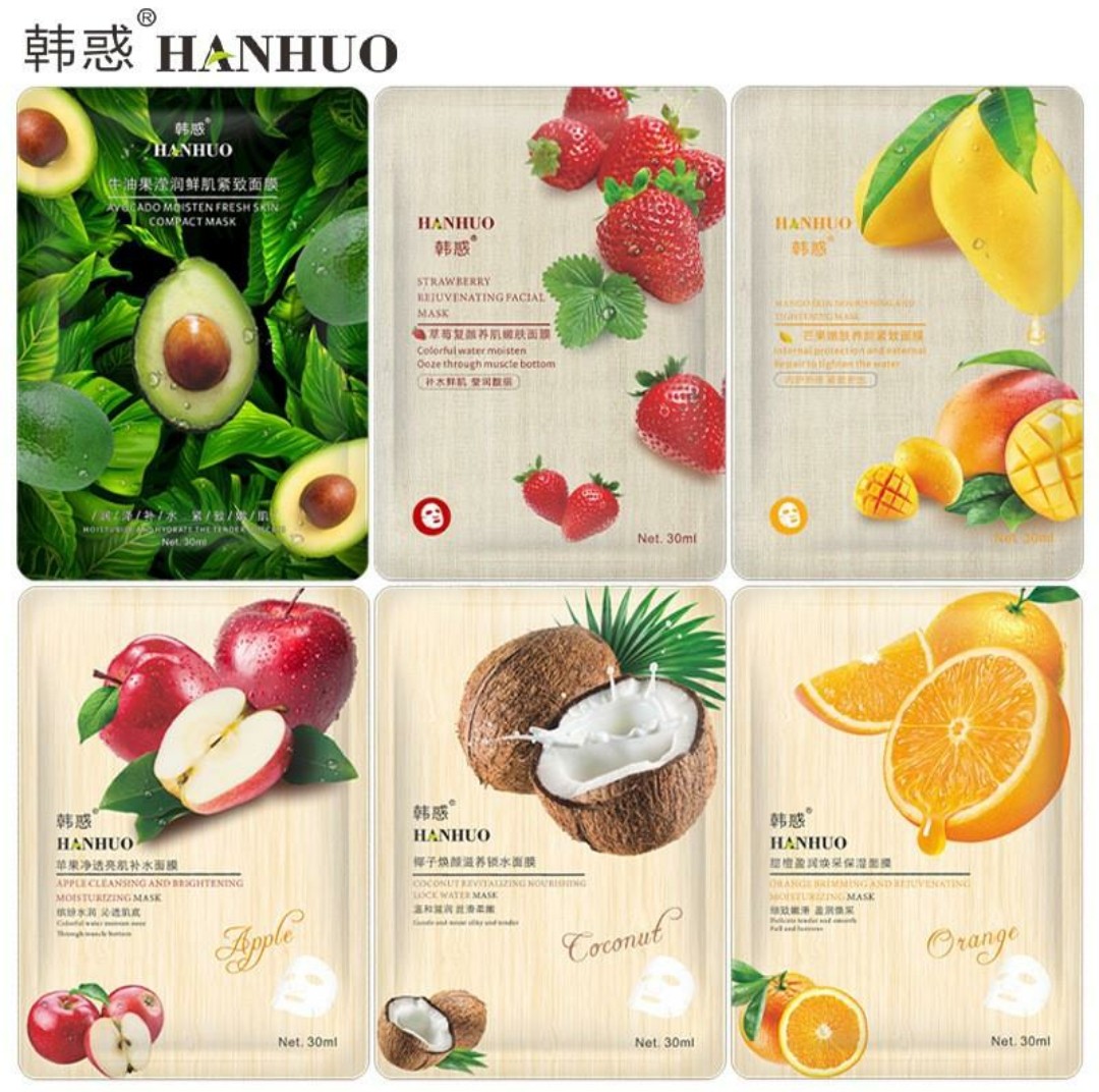 [COMBO 6 miếng] MẶT NẠ TRÁI CÂY DƯỠNG DA HANHUO