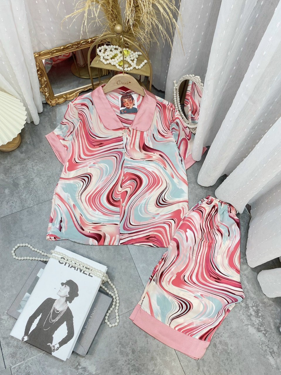 [Giá hủy diệt] BỘ LỤA PIJAMA MANGO LỬNG, CỔ SEN SIÊU XINH