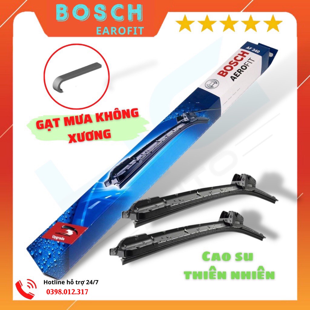 GẠT MƯA SILICON B.O.S.CH (ngàm móc  U) Nhiều Kích Cỡ (đủ Size từ 14 Đến 26)  TẶNG 01 viên Rửa Kính - Hg auto