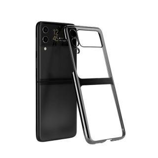 Transparent plating phone case for galaxy z flip3 perfect fit shell electroplated pc metal colored foldable compatible all-inclusive protective cover effectual 1