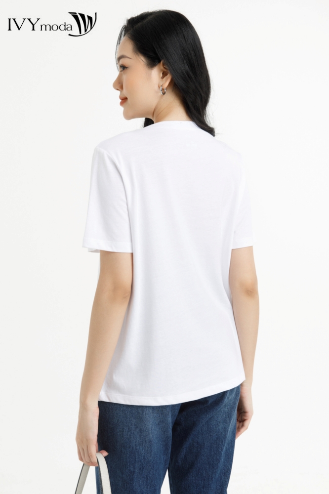 Áo thun họa tiết nổi IVY moda MS 57M7734