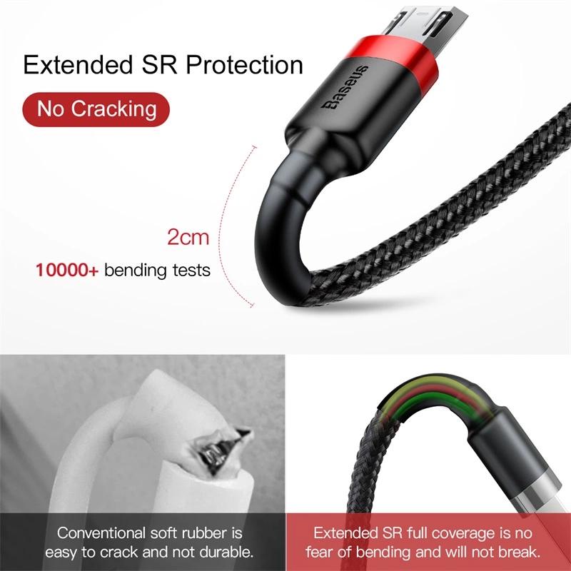 Cáp Sạc Baseus sạc Nhanh Micro USB Cho Smartphone Android 2.4A Baseus Cafule