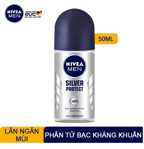 Lăn Ngăn Mùi NIVEA MEN Phân Tử Bạc (50 ml)
