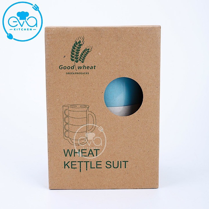 Bộ Bình Nước Kèm 4 Ly Cốc Nhựa Lúa Mạch Tiện Dụng