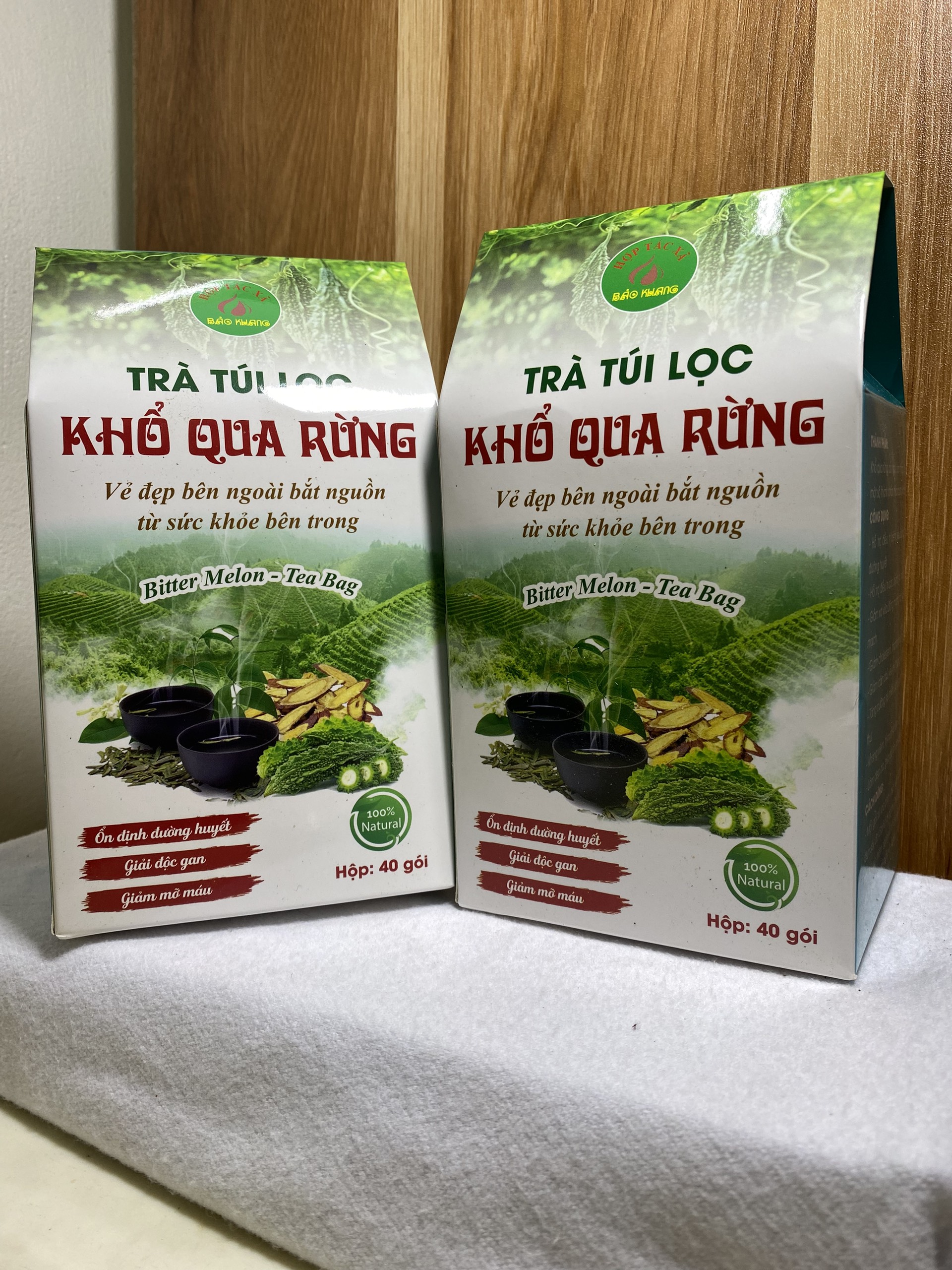 Trà túi lọc khổ qua rừng Bảo Khang hộp 40 gói, trà khổ qua rừng, mát gan, giải độc gan, hạ huyết áp, tiểu đường, cao huyết áp
