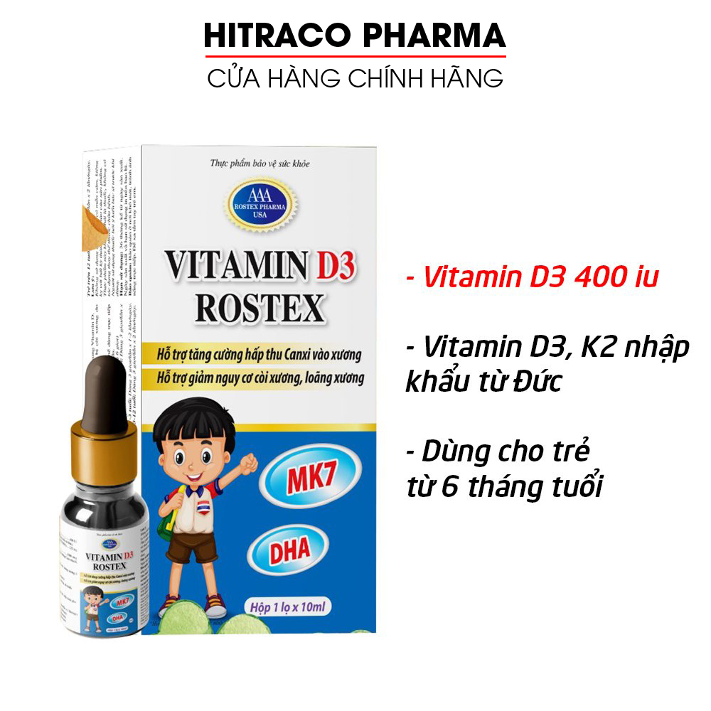 HCM Tinh chất Vitamin D3 K2 MK7 nhỏ giọt giúp chắc khỏe xương răng tăng cường hấp thu canxi - Chai 10ml