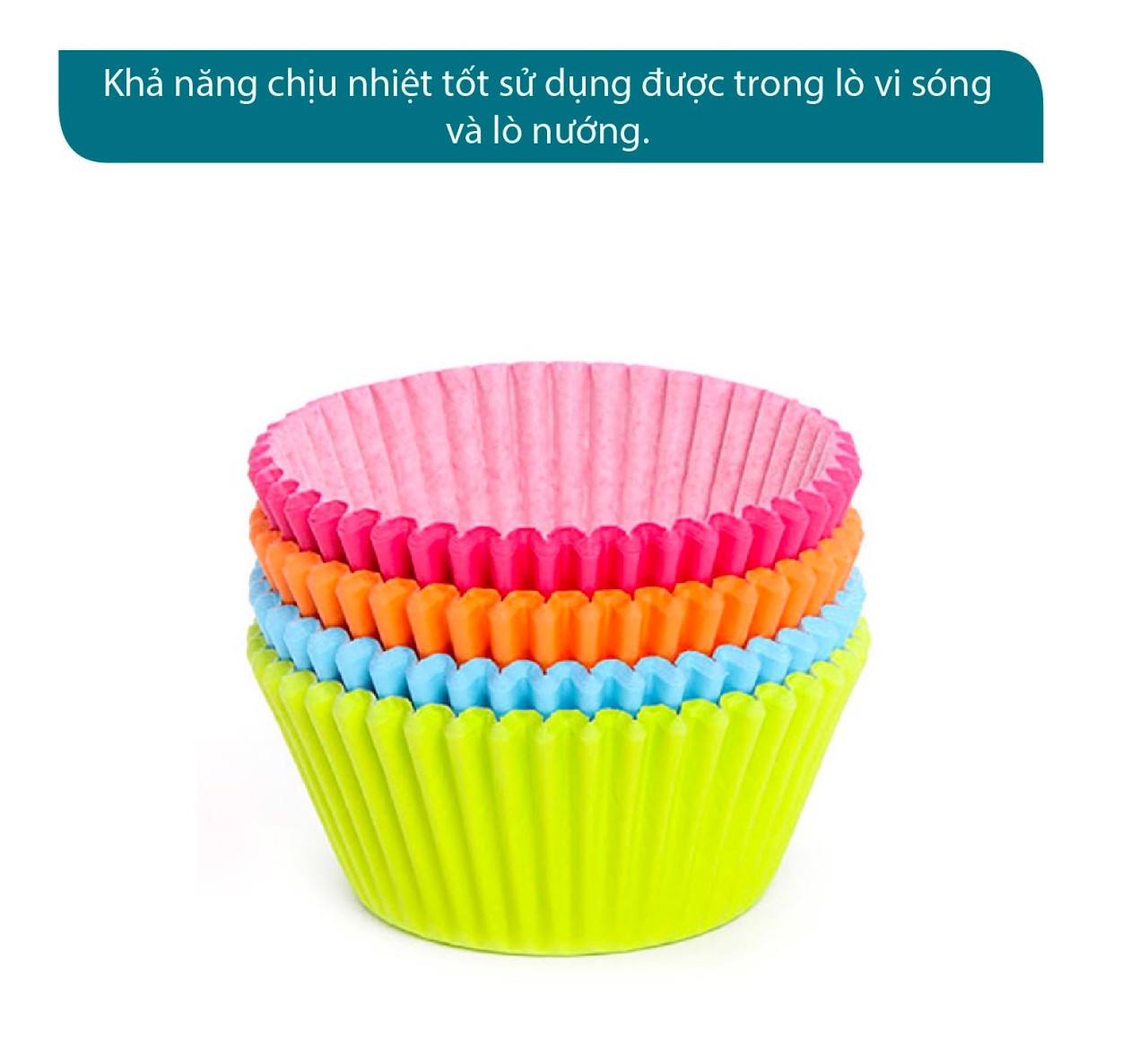 100 Cupcake nướng bánh 12 cm (4 mầu 1 hộp )