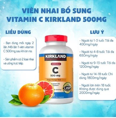 Viên nhai bổ sung Vitamin C 500mg