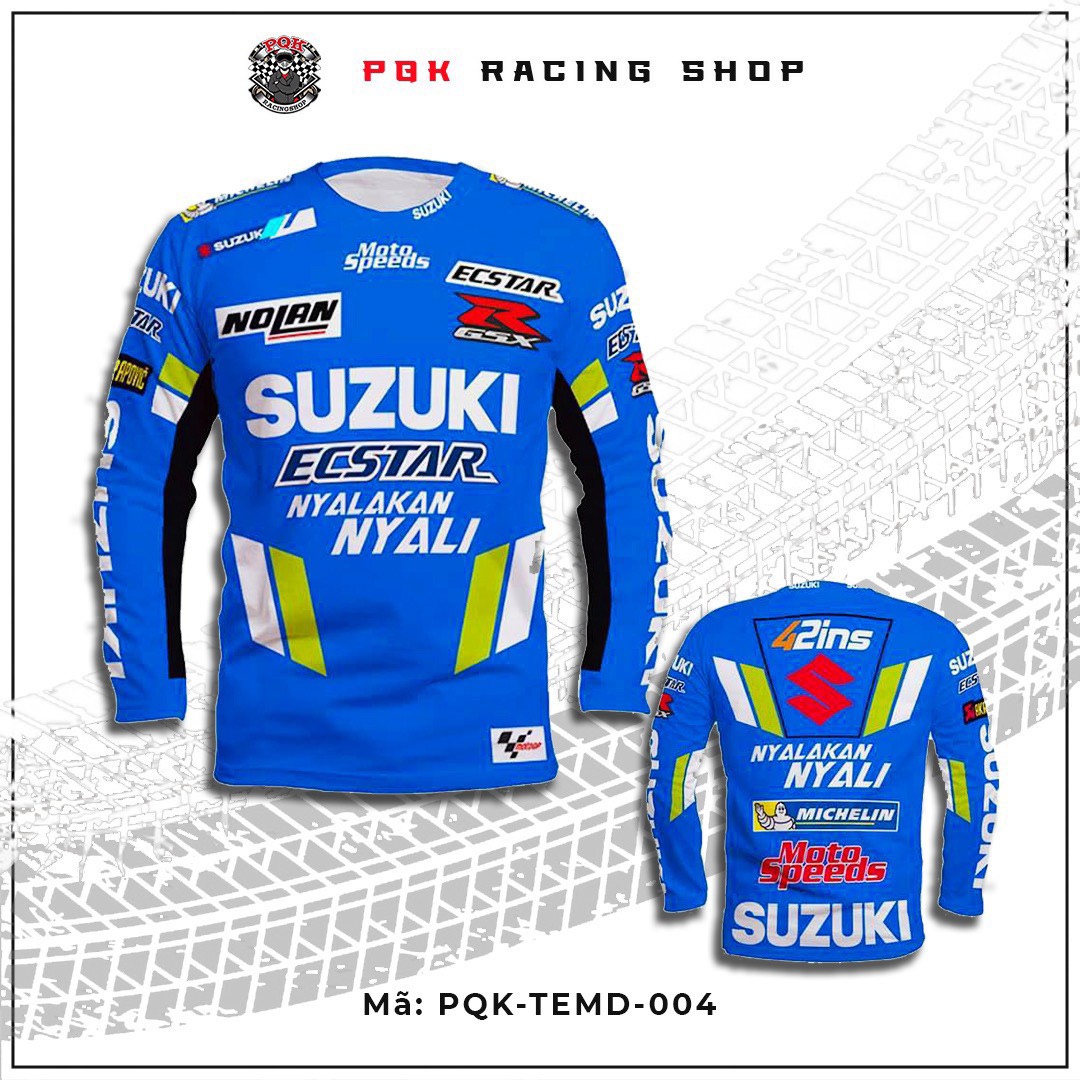 Áo Thun Suzuki xanh tay dài