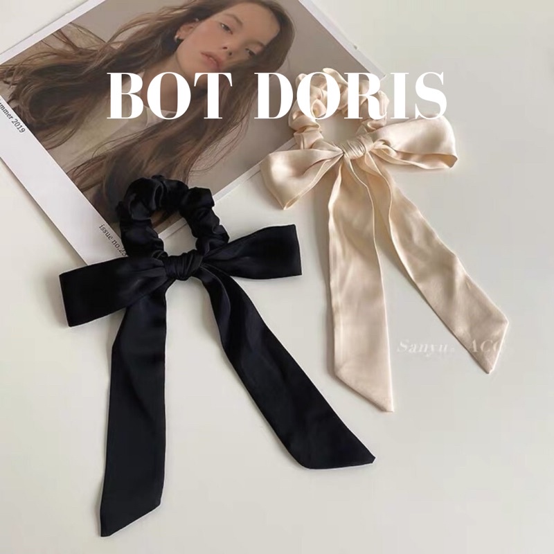 Scrunchies cột tóc hình nơ dễ thương, phụ kiện thời trang phong cách Hàn quốc