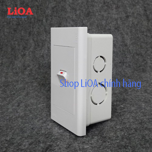 Combo 1 công tắc điện 1 chiều + mặt lỗ vuông LiOA - Lắp âm tường