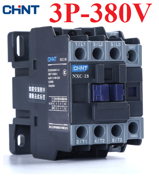 Khởi động từ 3p 380v chint nxc-9a 12a 18a 25a 32a hàng chính hãng độ bền cao contactor khoi dong tu 3 pha