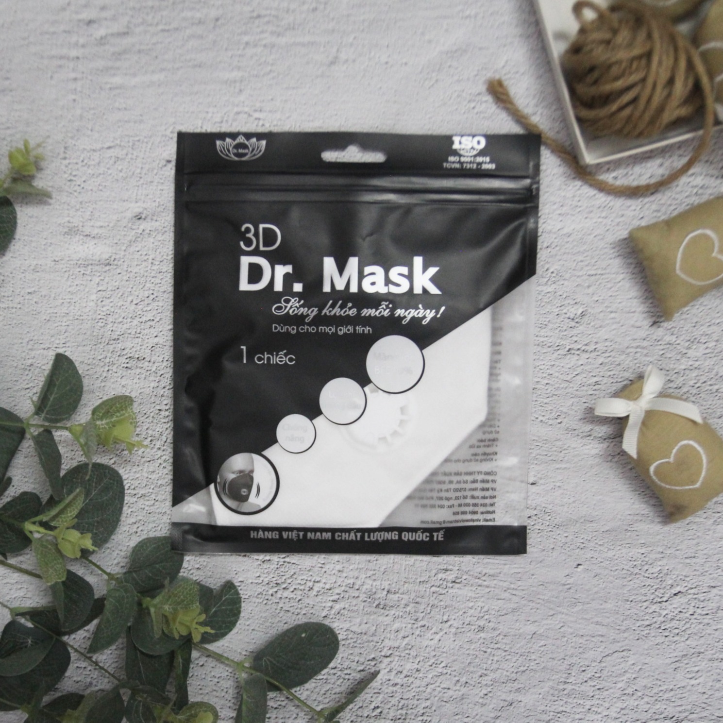 Khẩu trang y tế 3D DR.MASK 4 lớp có van thở - gói 1 chiếc