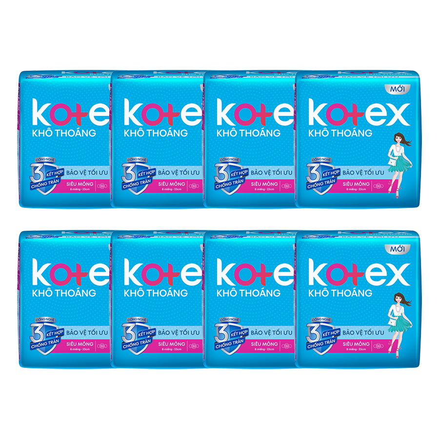 Băng vệ sinh Kotex siêu mỏng có cánh 8 miếng