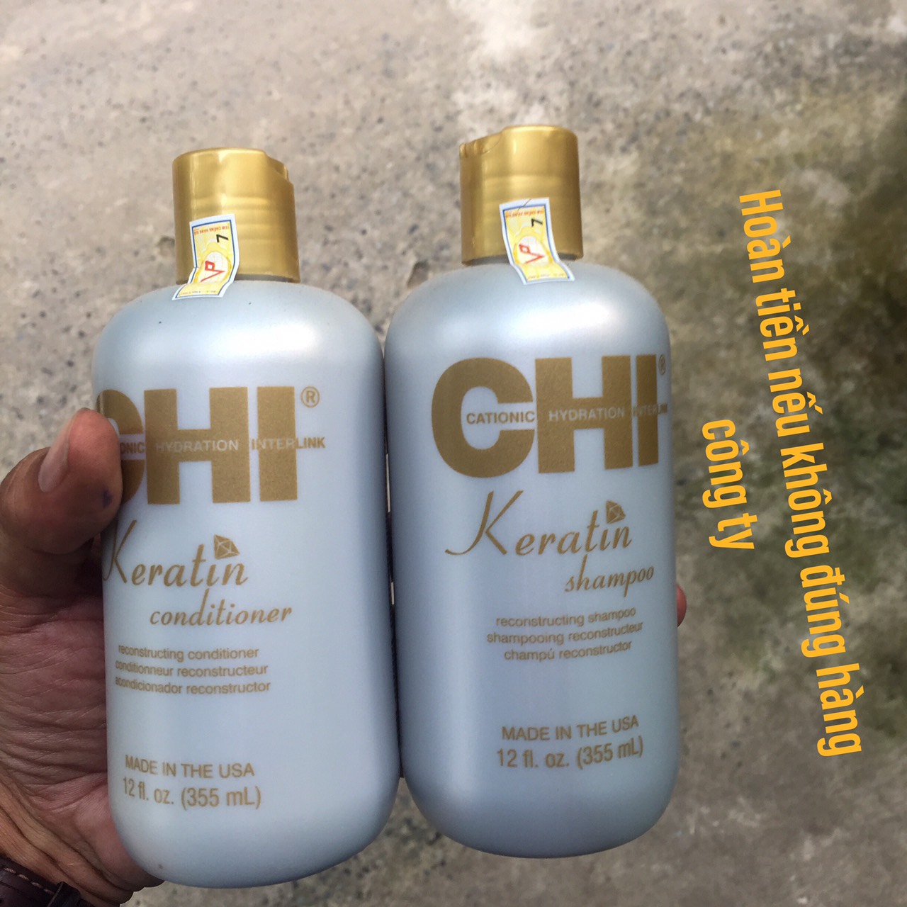 [HCM]Dầu gội xả CHI Keratin Reconstructing Mỹ dành cho tóc khô xơ (2x335ml)