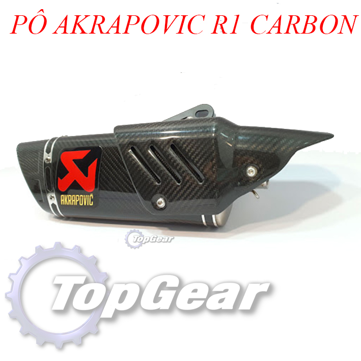 Pô Akrapovic R1 họng 51mm (đen, bạc)