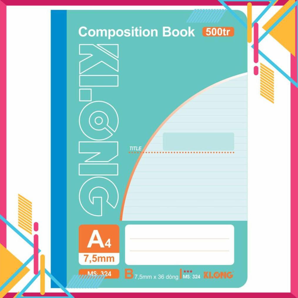Sổ may dán gáy KLONG A4 500tr, MS: 324
