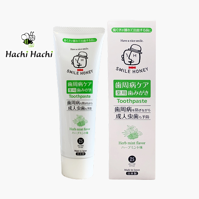 Kem đánh răng Zettoc vị bạc hà thảo mộc 120g - Hachi Hachi Japan Shop