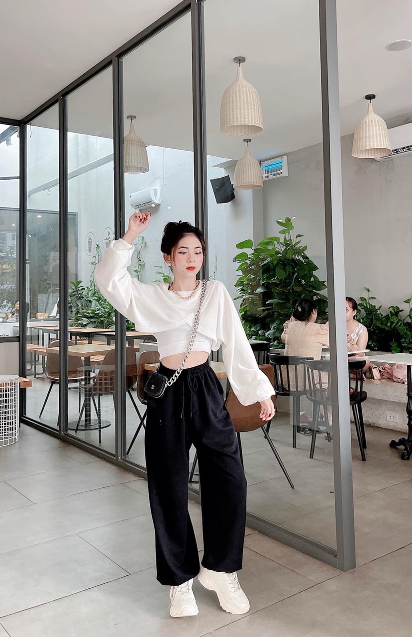 SET QUẦN JOGGER TRƠN+ SET ÁO 2 MÓN ĐẮP CHÉO
